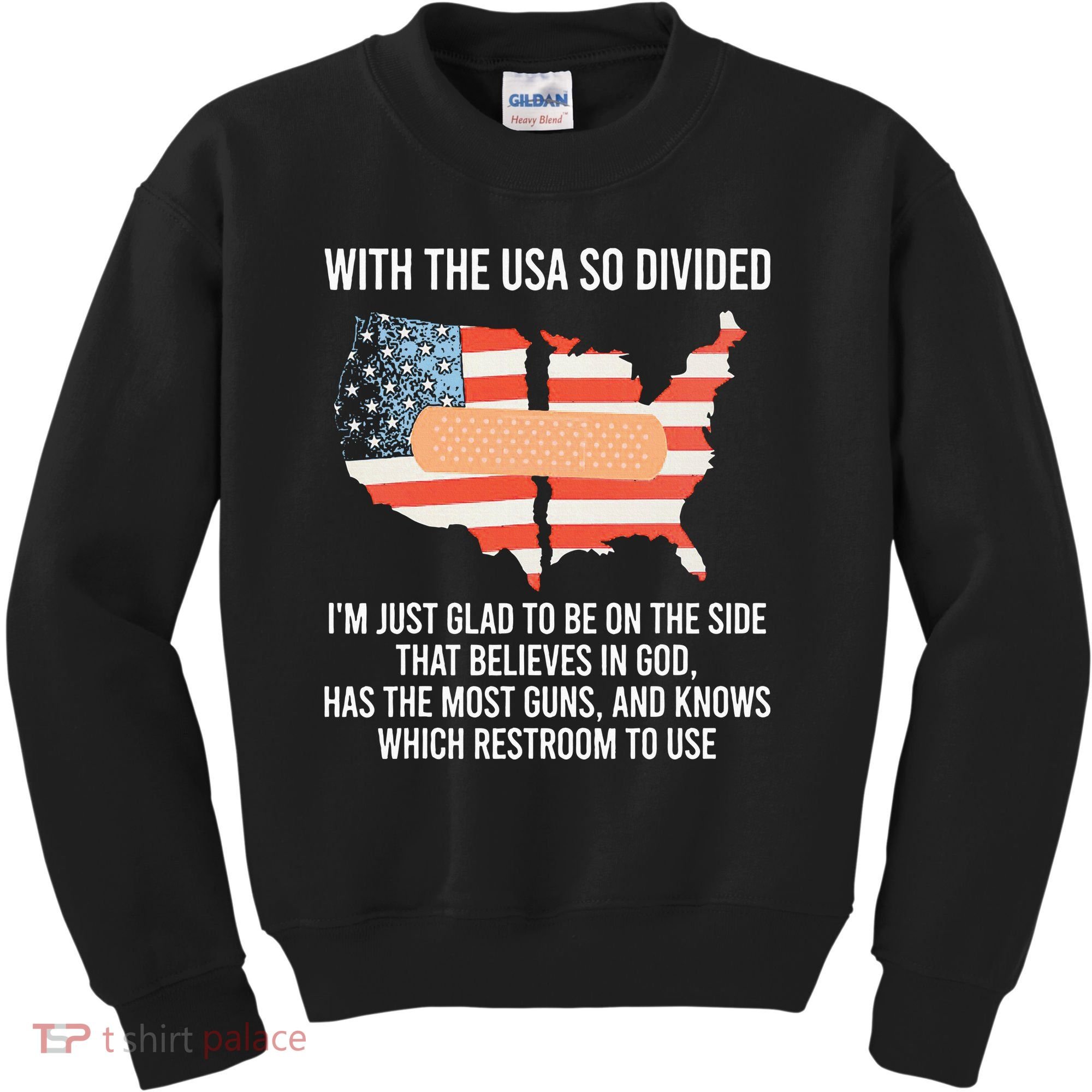 With The Usa So Divided America Flag Kids Sweatshirt