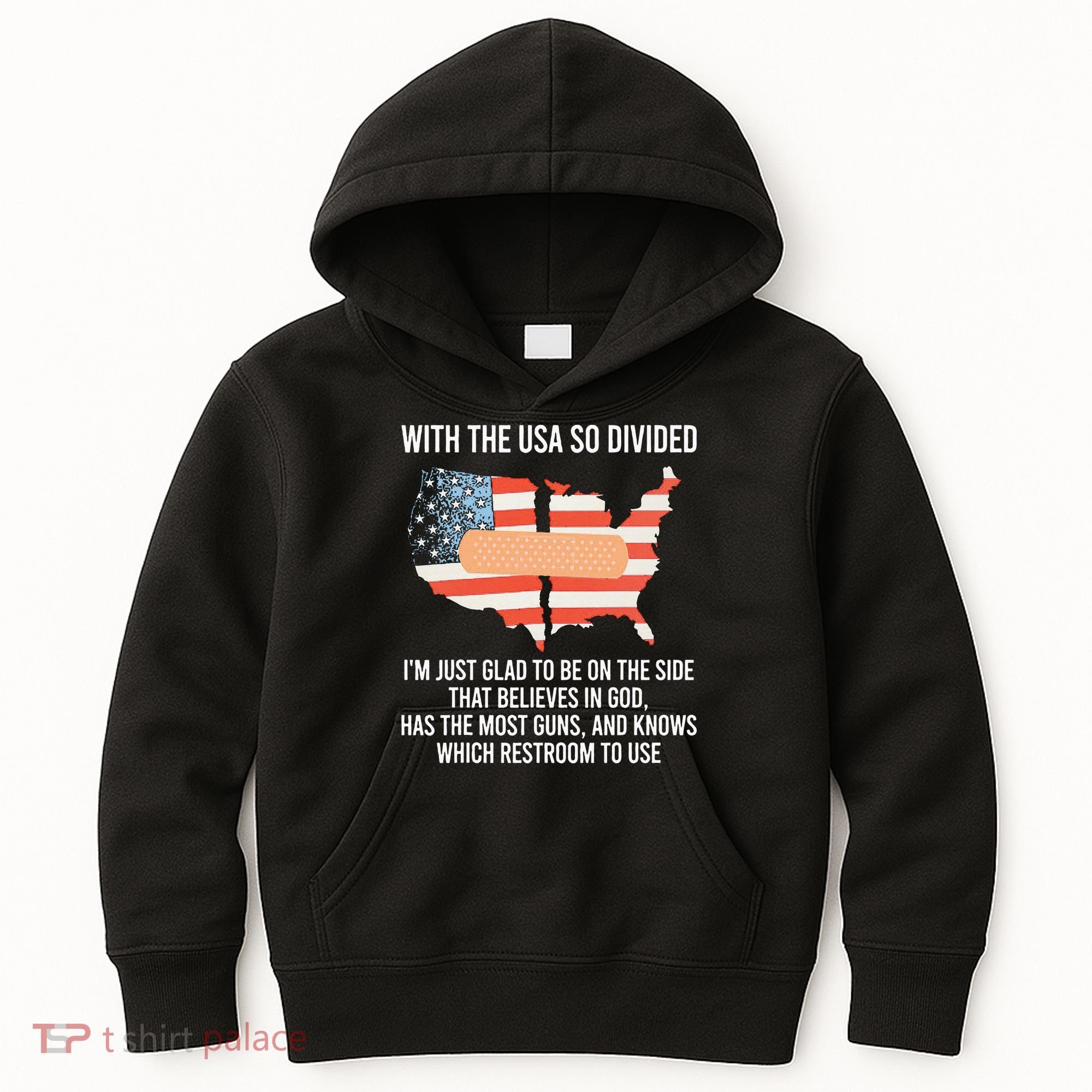 With The Usa So Divided America Flag Kids Hoodie
