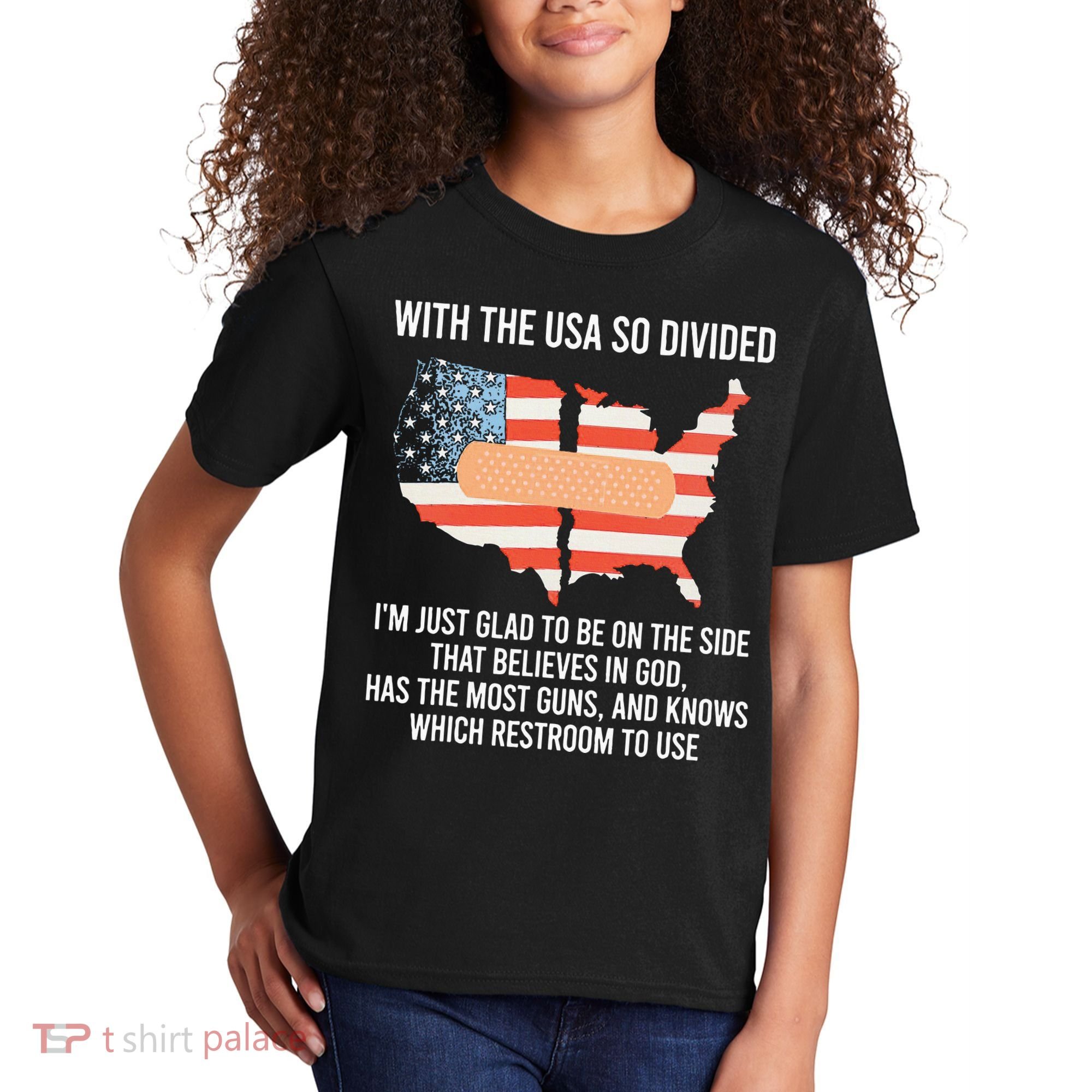 With The Usa So Divided America Flag Kids T-Shirt