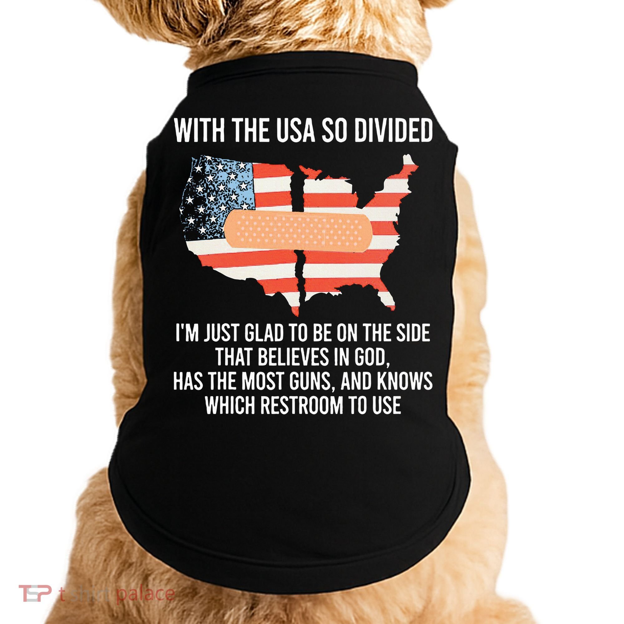 With The Usa So Divided America Flag Doggie Tank