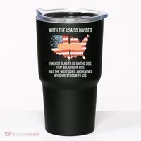 With The Usa So Divided America Flag Tumbler thumb 0