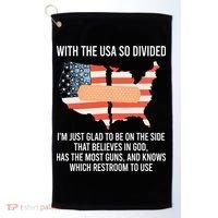 With The Usa So Divided America Flag Golf Towel thumb 0
