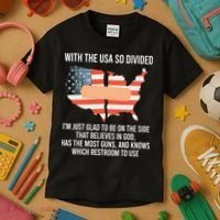With The Usa So Divided America Flag Kids T-Shirt thumb 3
