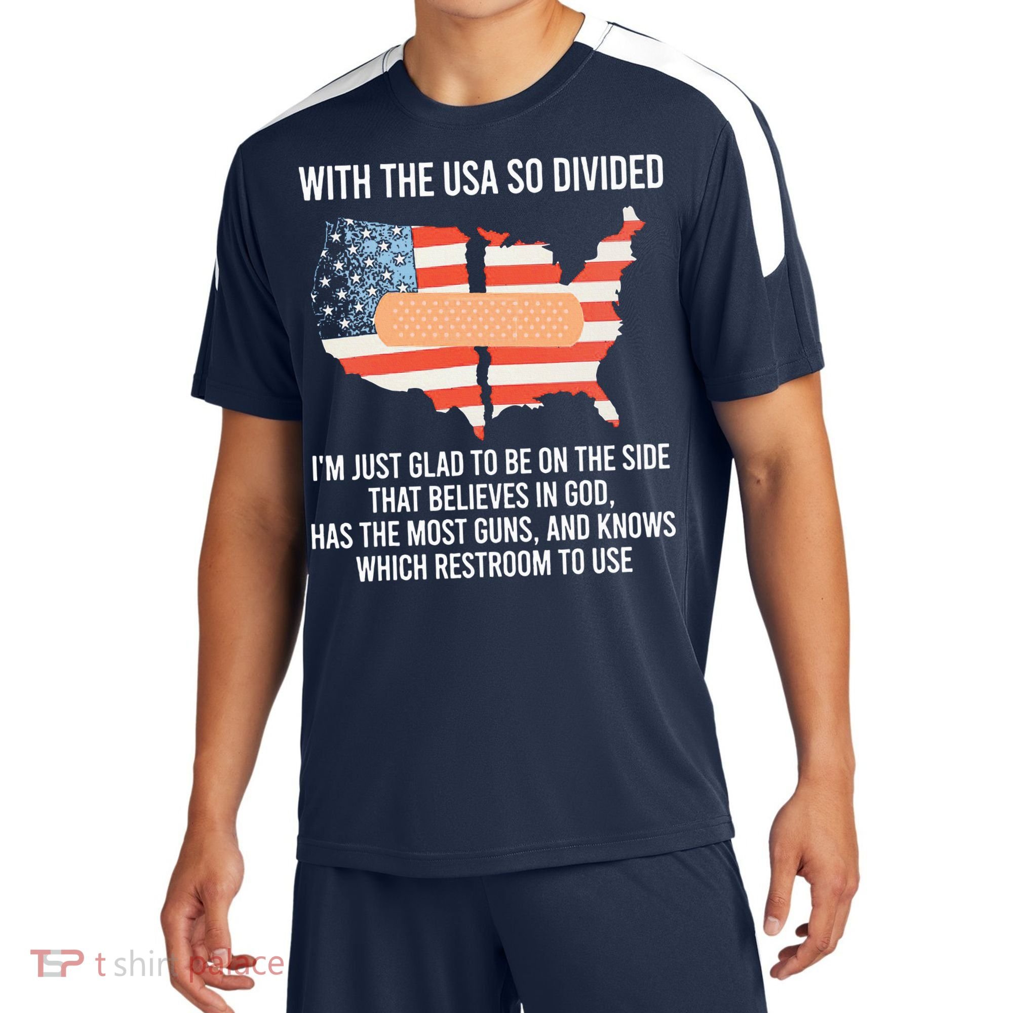 With The Usa So Divided America Flag Sport-Tek Competitor United Soccer Jersey