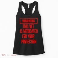 Warning This Vet Is Medicated American Veteran Women's Tank Top thumb 0