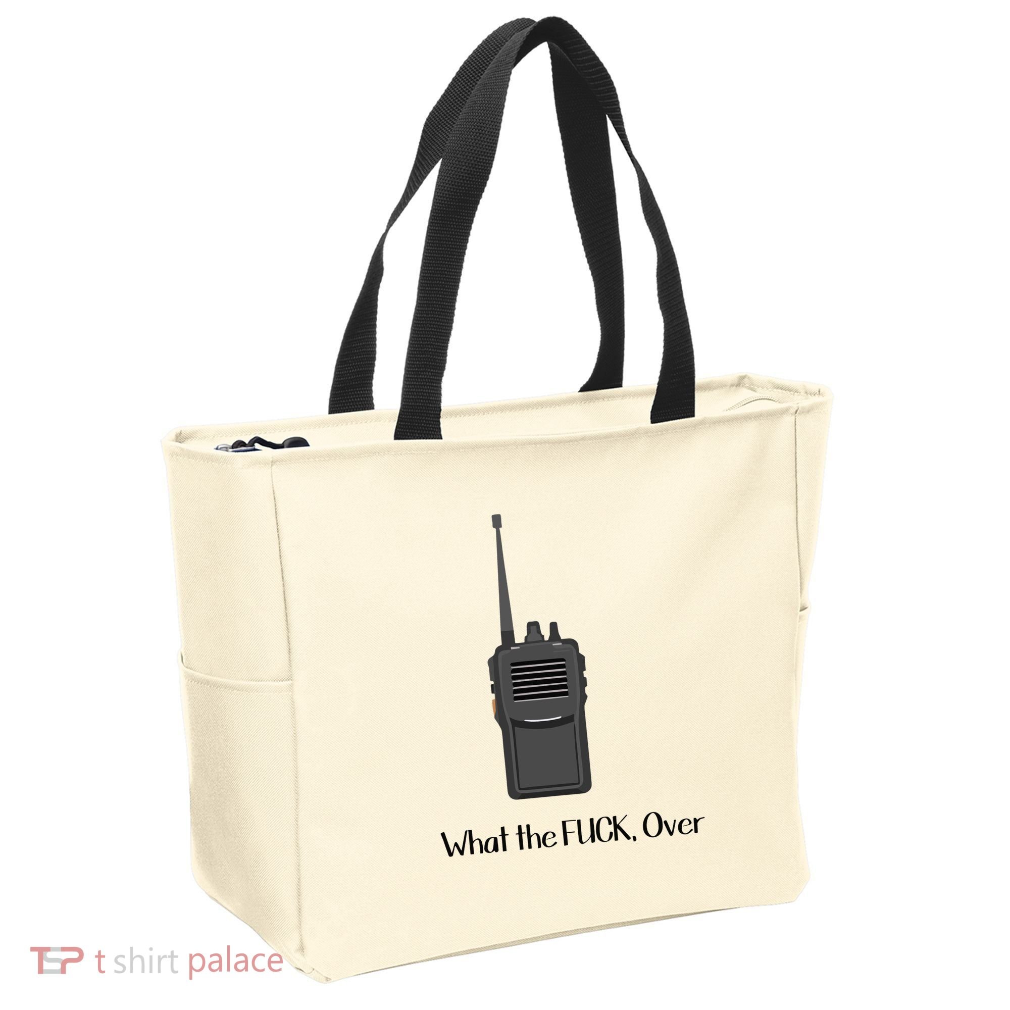 Walkie Talkie What The Fuck Over Tote Bag
