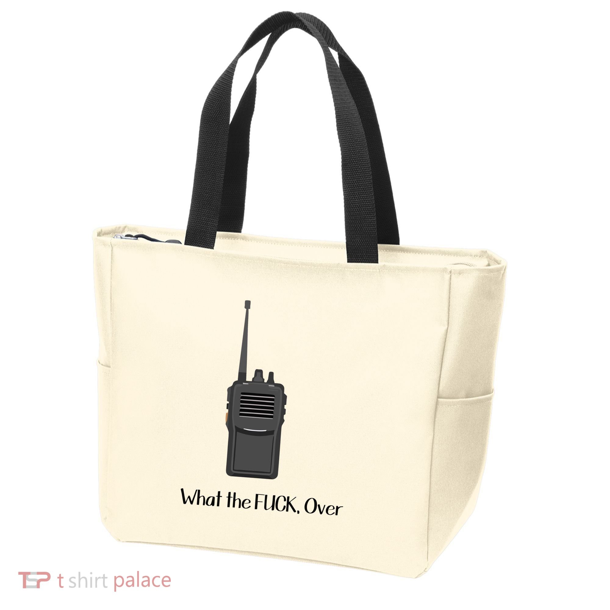 Walkie Talkie What The Fuck Over Tote Bag