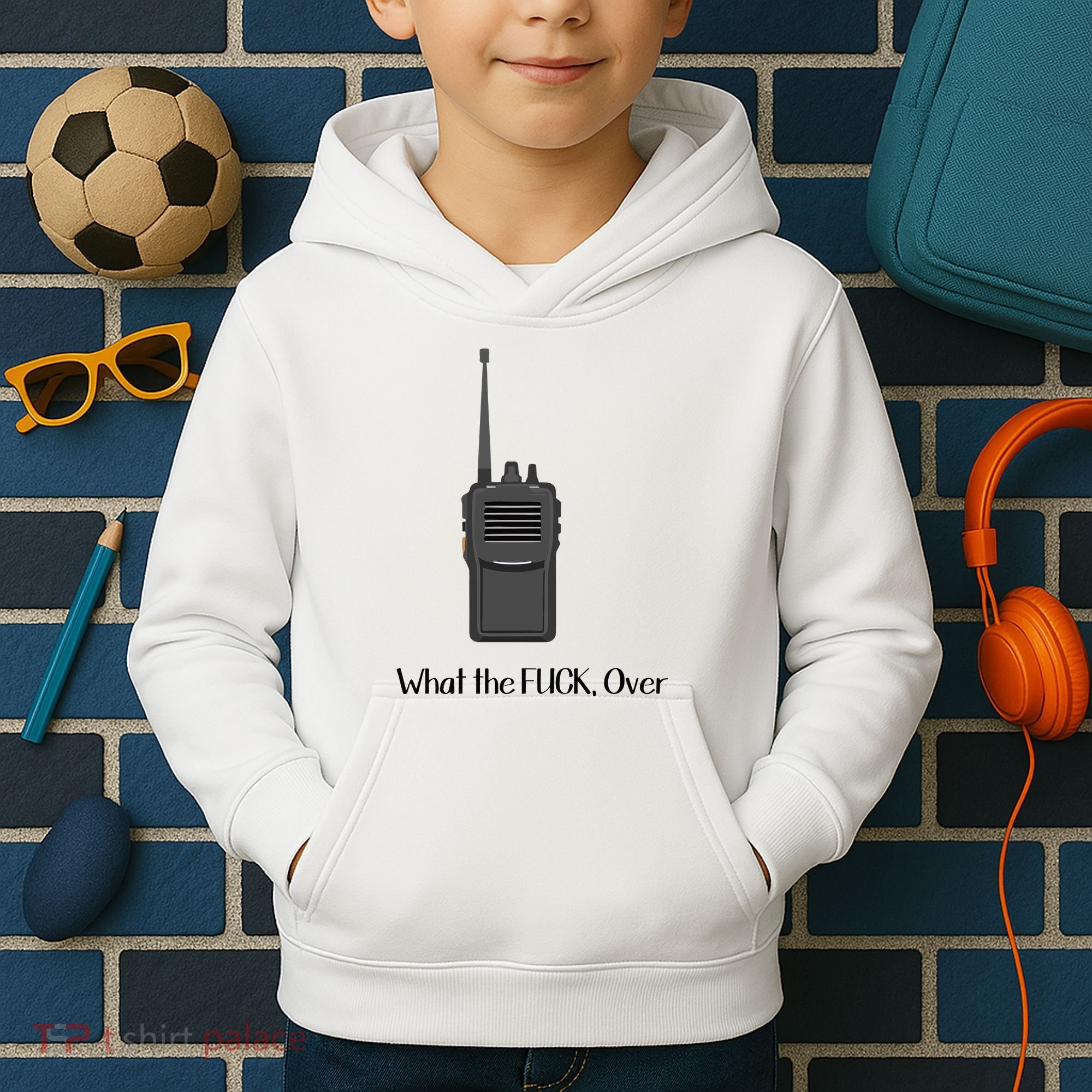 Walkie Talkie What The Fuck Over Kids Hoodie