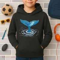 Whale Tail Whale Lover Whales Marine Biologist Wildlife Kids Hoodie thumb 2