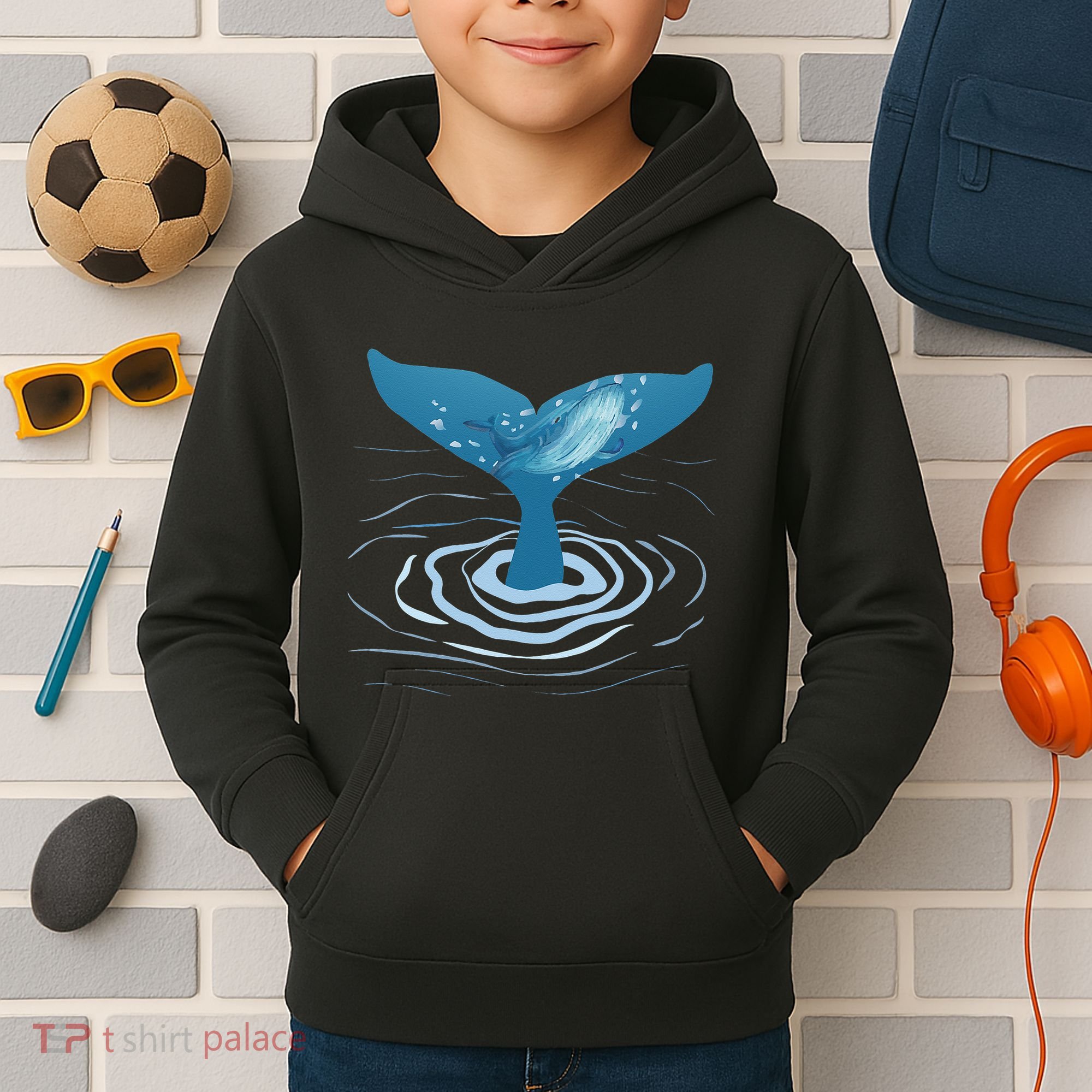 Whale Tail Whale Lover Whales Marine Biologist Wildlife Kids Hoodie