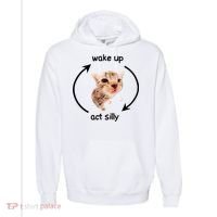 Wake Up Act Silly Cat Comfort Colors Garment-Dyed Hooded Sweatshirt thumb 0