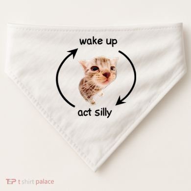 Wake Up Act Silly Cat USA-Made Doggie Bandana