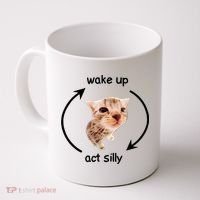 Wake Up Act Silly Cat Coffee Mug thumb 0