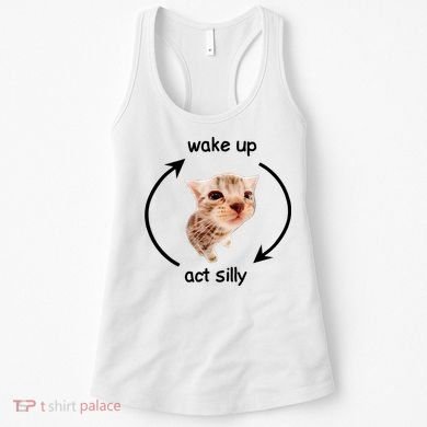 Wake Up Act Silly Cat Women's Tank Top
