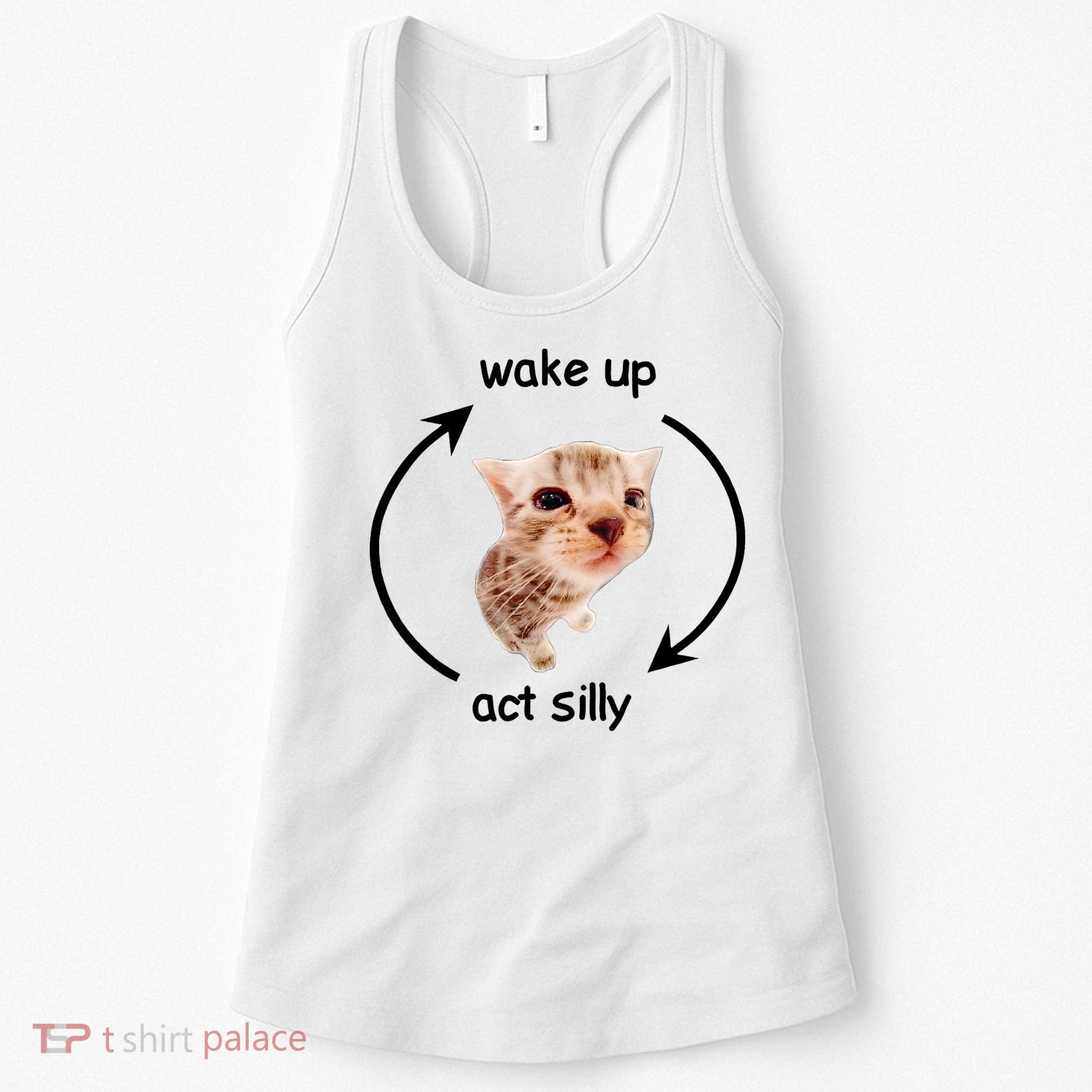 Wake Up Act Silly Cat Women's Tank Top