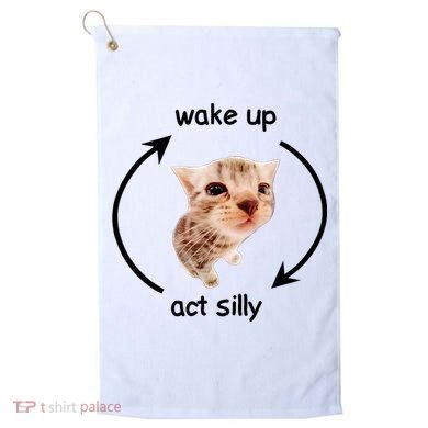 Wake Up Act Silly Cat Golf Towel