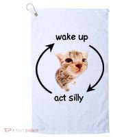 Wake Up Act Silly Cat Golf Towel thumb 0