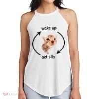 Wake Up Act Silly Cat Women's Perfect Tri Rocker Tank thumb 2