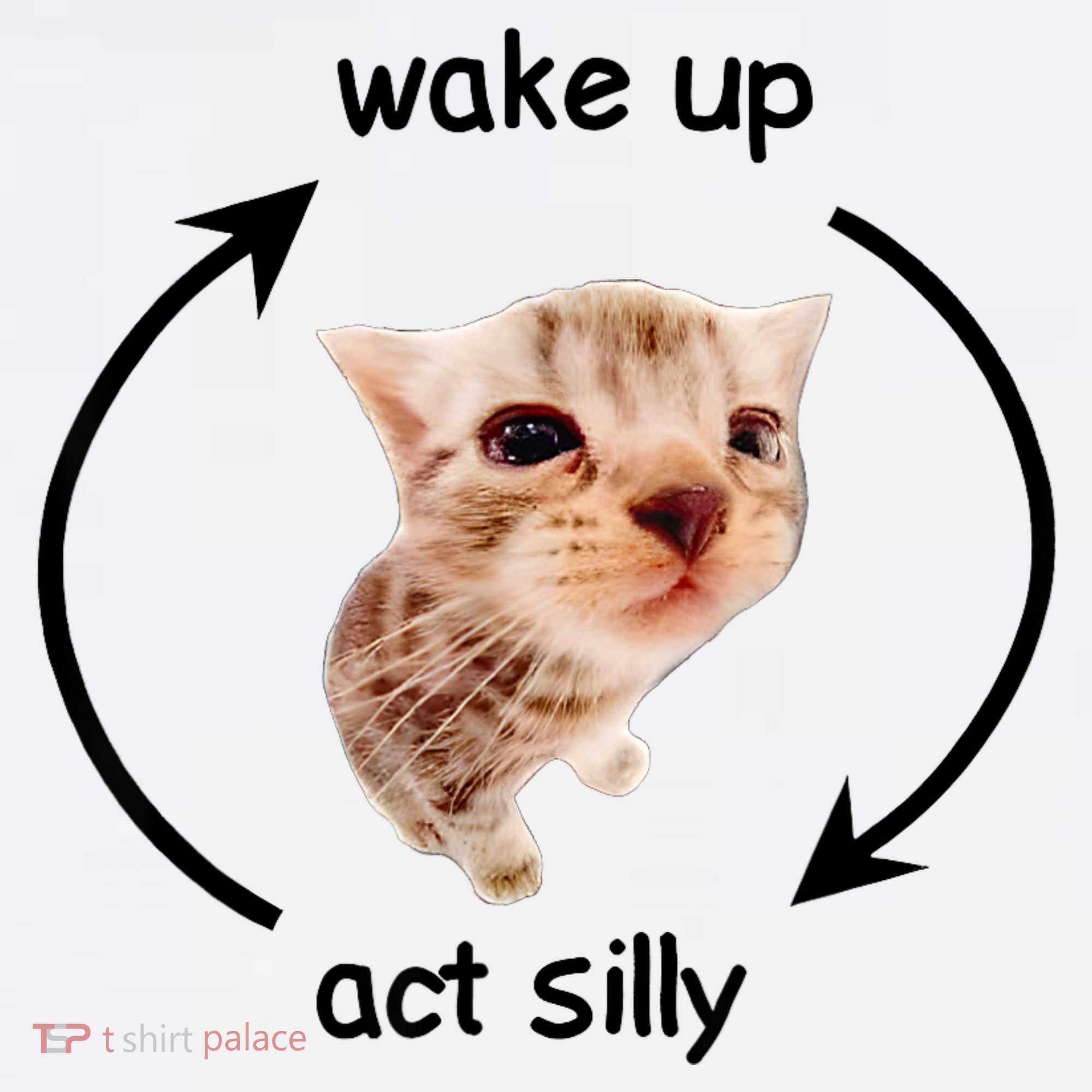 Wake Up Act Silly Cat Women's Perfect Tri Rocker Tank