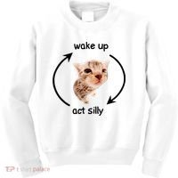Wake Up Act Silly Cat Kids Sweatshirt thumb 0