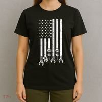 Wrench Usa American Flag Car Mechanic Garage Patriotic T-Shirt thumb 4