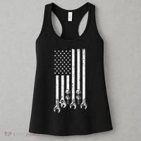 Wrench Usa American Flag Car Mechanic Garage Patriotic Women's Tank Top thumb 3