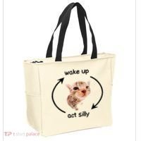Wake Up Act Silly Cat Meme Tote Bag thumb 2