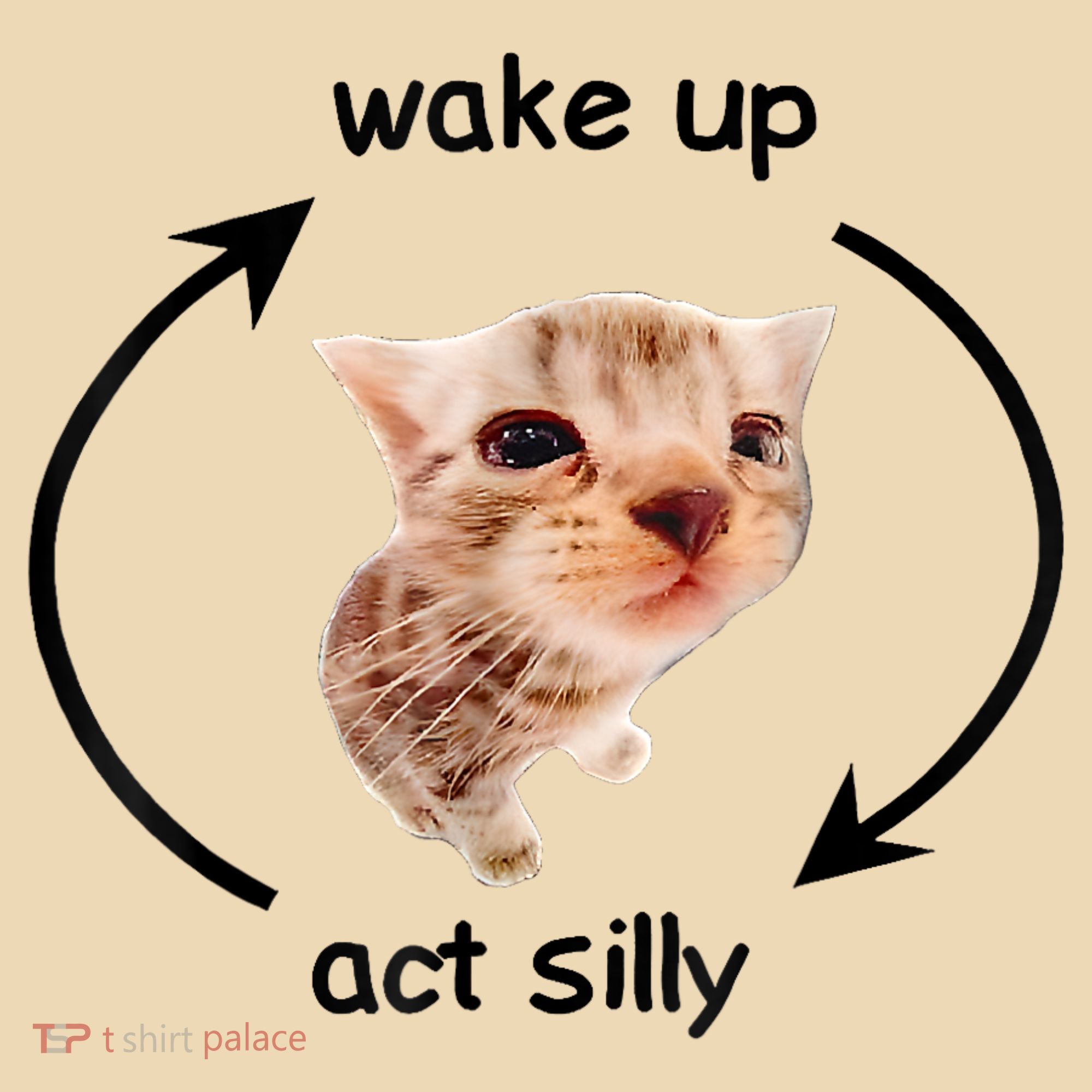 Wake Up Act Silly Cat Meme Tote Bag