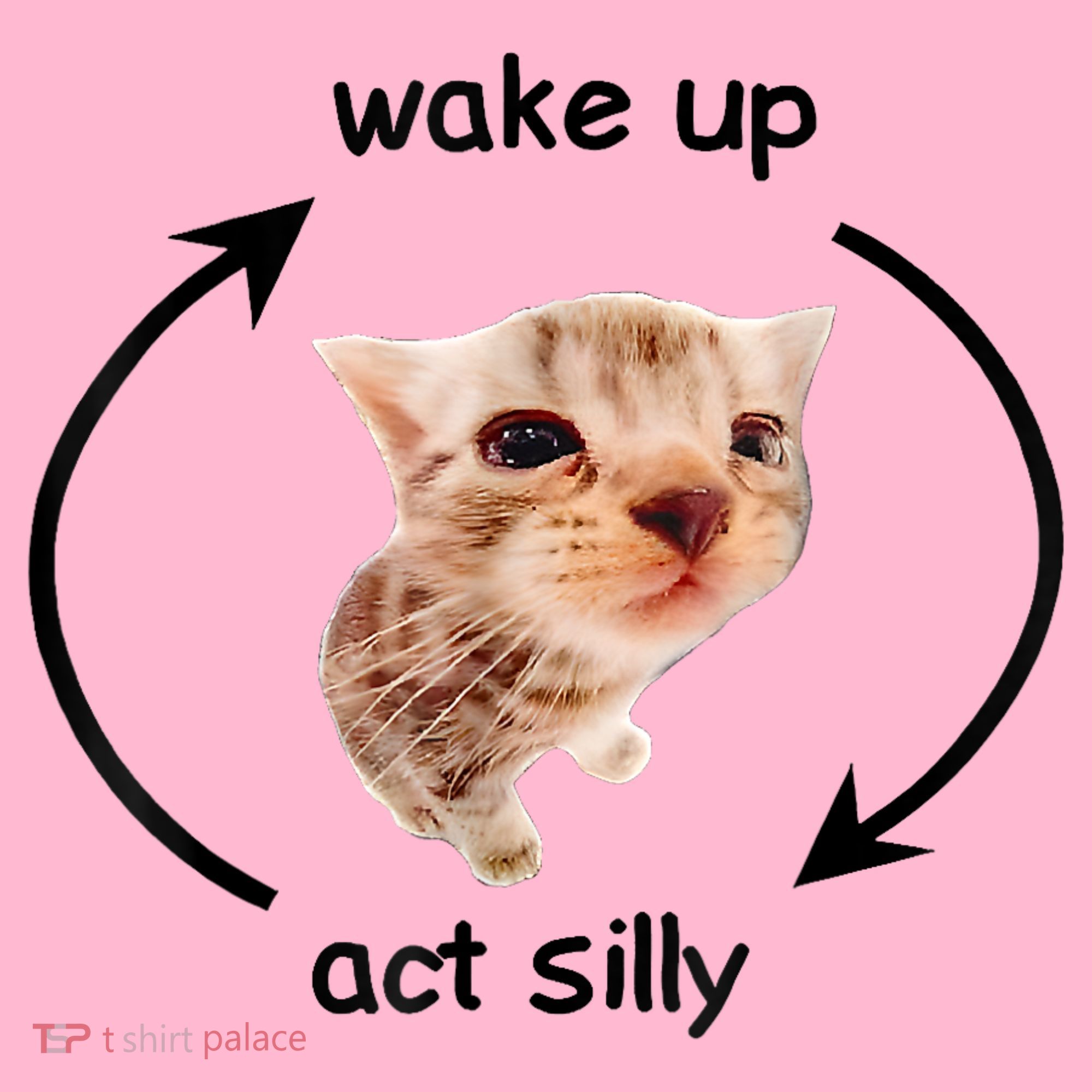 Wake Up Act Silly Cat Meme Coaster