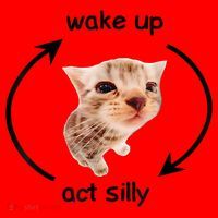 Wake Up Act Silly Cat Meme Santa Hat thumb 1