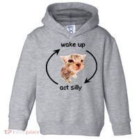 Wake Up Act Silly Cat Meme Toddler Hoodie thumb 0