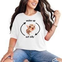 Wake Up Act Silly Cat Meme Comfort Colors T-Shirt thumb 0