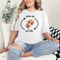 Wake Up Act Silly Cat Meme Comfort Colors T-Shirt thumb 2