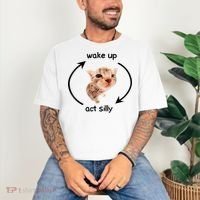 Wake Up Act Silly Cat Meme Comfort Colors T-Shirt thumb 3