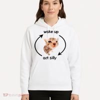 Wake Up Act Silly Cat Meme Hoodie thumb 5