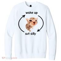 Wake Up Act Silly Cat Meme V.I.T. Fleece Crew Sweatshirt thumb 0