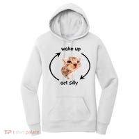 Wake Up Act Silly Cat Meme Women's Hoodie thumb 0