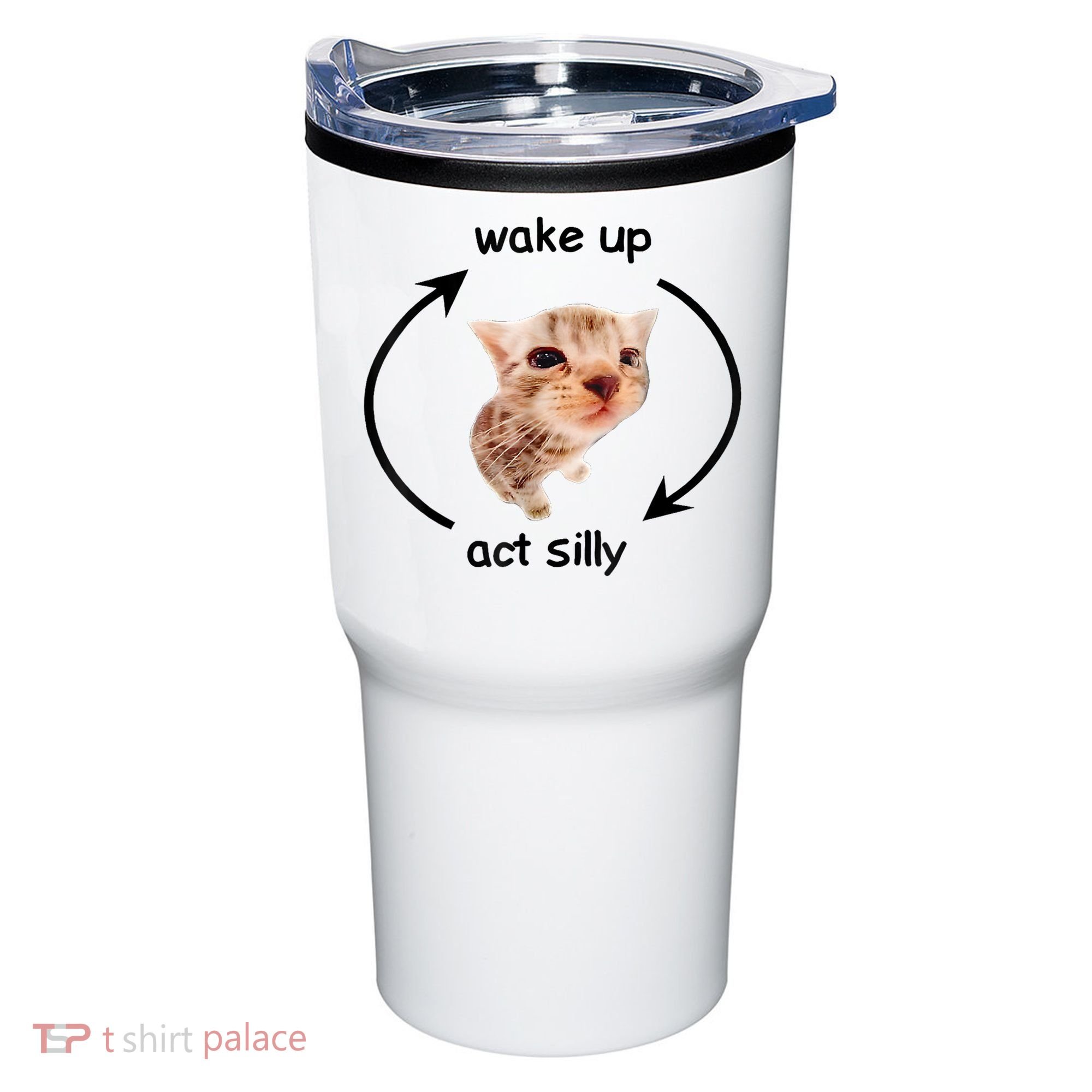 Wake Up Act Silly Cat Meme Tumbler