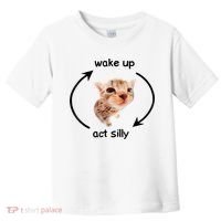Wake Up Act Silly Cat Meme Toddler T-Shirt thumb 0
