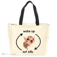Wake Up Act Silly Cat Wake Up Act Silly Cat Tote Bag thumb 0