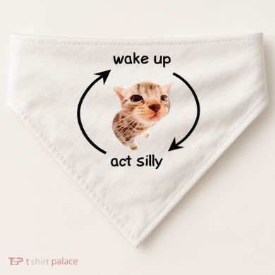 Wake Up Act Silly Cat Wake Up Act Silly Cat USA-Made Doggie Bandana