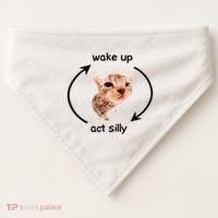 Wake Up Act Silly Cat Wake Up Act Silly Cat USA-Made Doggie Bandana thumb 0