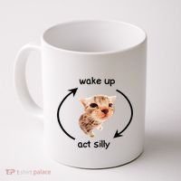 Wake Up Act Silly Cat Wake Up Act Silly Cat Coffee Mug thumb 0