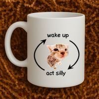 Wake Up Act Silly Cat Wake Up Act Silly Cat Coffee Mug thumb 2