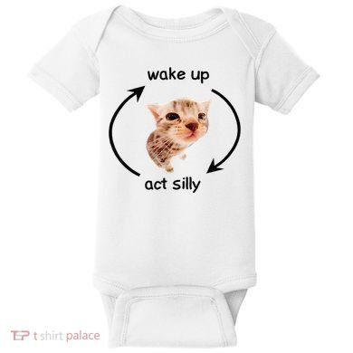 Wake Up Act Silly Cat Wake Up Act Silly Cat Baby Bodysuit