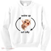 Wake Up Act Silly Cat Wake Up Act Silly Cat Kids Sweatshirt thumb 0