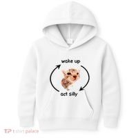 Wake Up Act Silly Cat Wake Up Act Silly Cat Kids Hoodie thumb 0