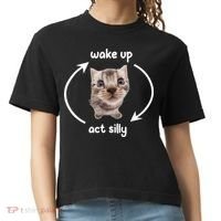 Wake Up Act Silly Cat Wake Up Act Silly Cat Women Comfort Colors Boxy T-Shirt thumb 0