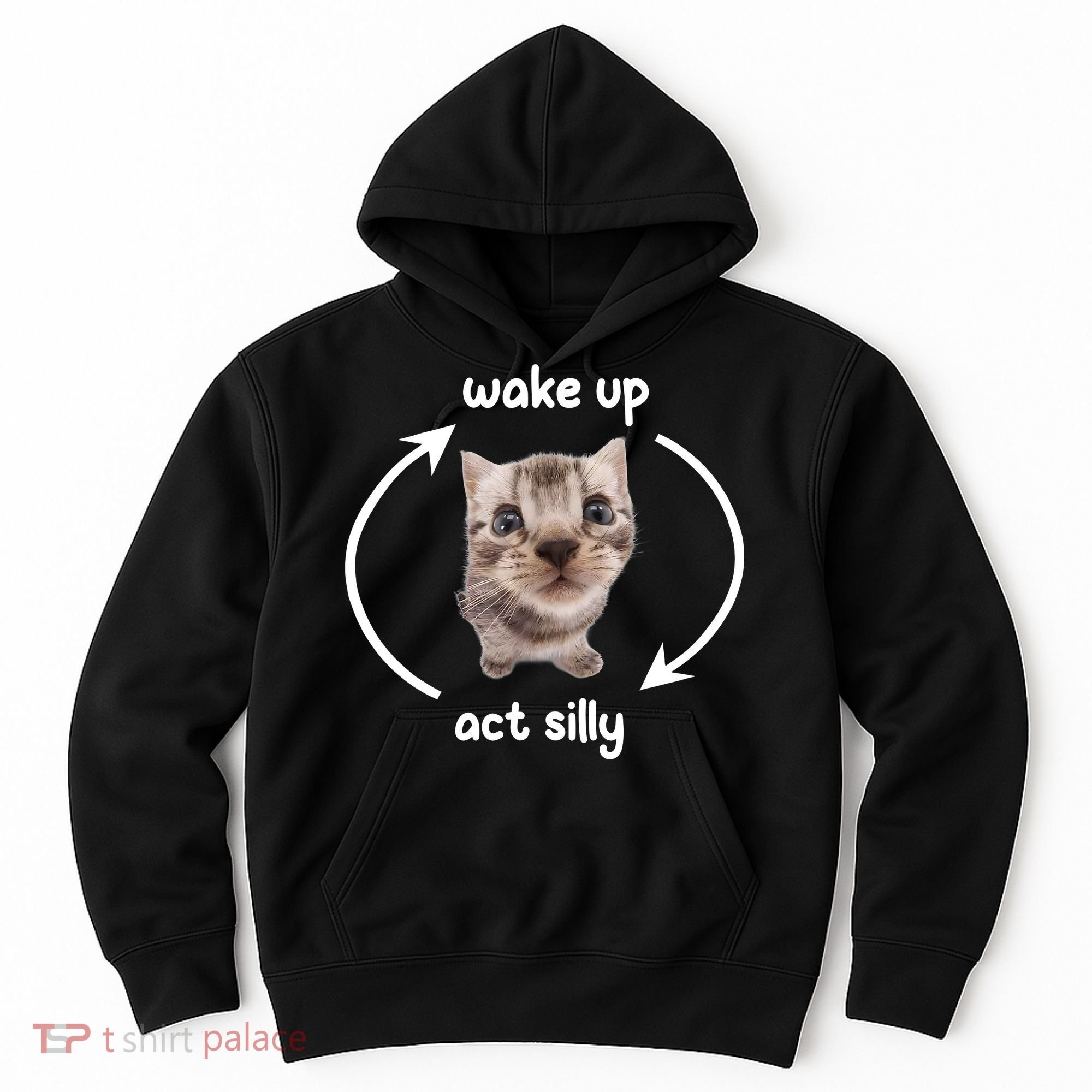 Wake Up Act Silly Cat Wake Up Act Silly Cat Women Hoodie