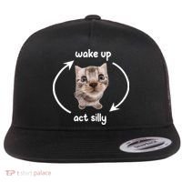 Wake Up Act Silly Cat Wake Up Act Silly Cat Women Flat Bill Trucker Hat thumb 0